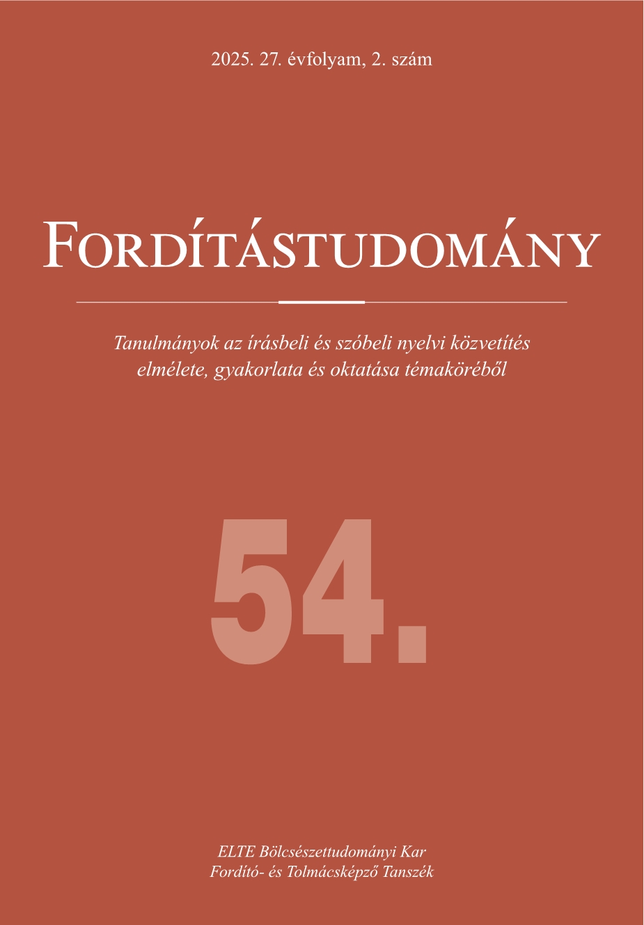 Fordítástudomány 27. évf. 2. szám