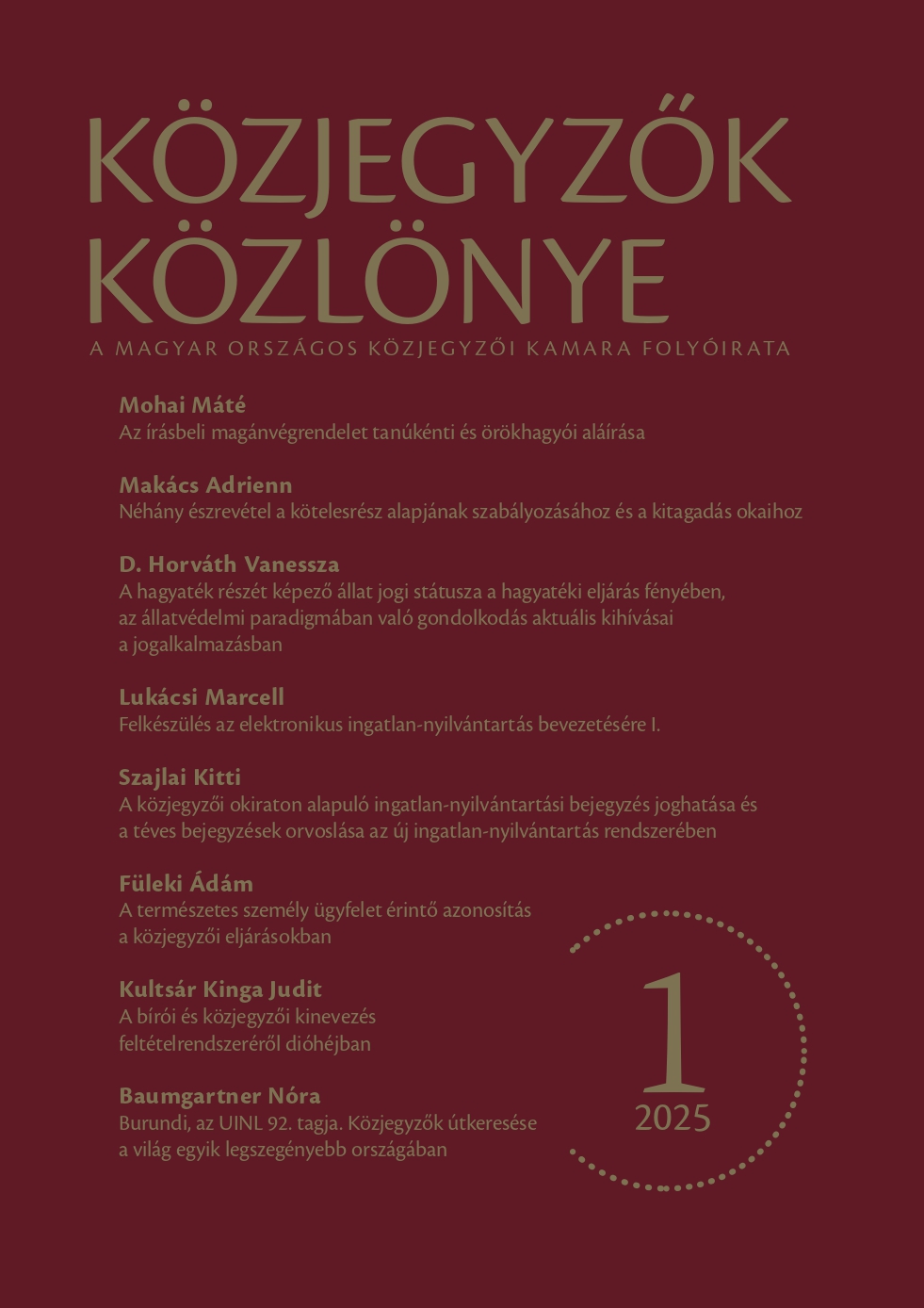 29. évfolyam 1. szám borítóképe